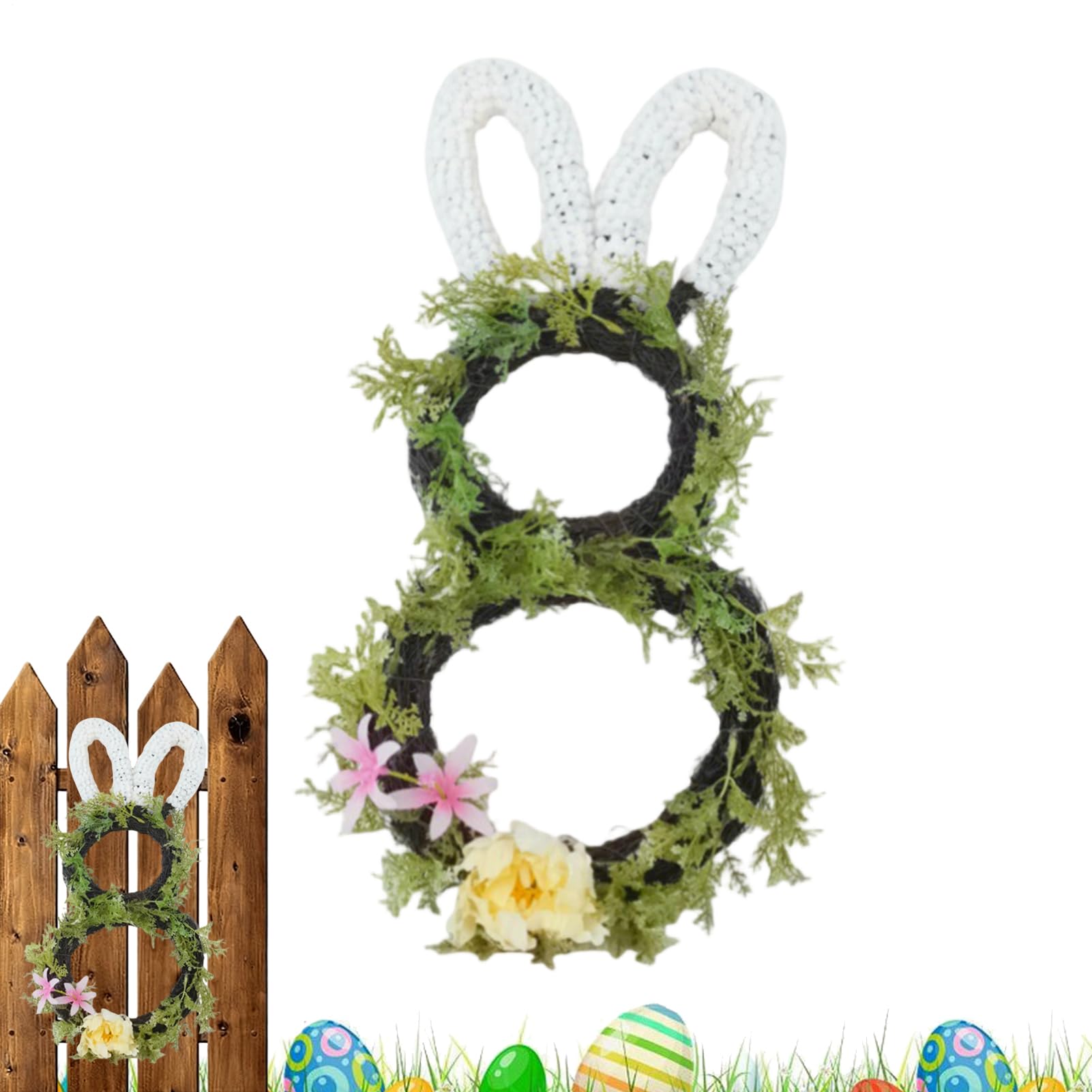 Couronne de printemps artificielle lavable pour préserver la propreté de l'entrée