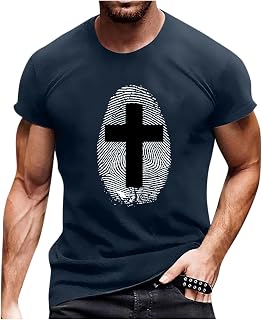 HUNUBU Men's Linen Shirts 2023, Golf Short Sleeve Shirt Man Hanky Hem Cool Fall Lightweight Coz Shirts Alphabet Polyester Crew Neck Tops Men Navy