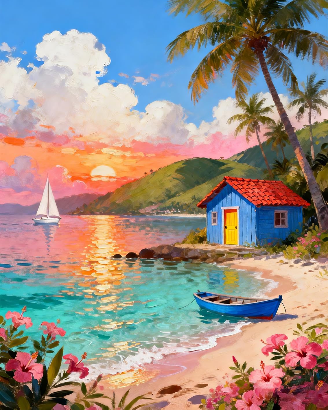 MIRCVSH Lemon Tree Paint by Numbers Kit for Adults,Scenery Oil Acrylic Painting Kits for Adult Beginners on Canvas,Unframed Landscape Paint by Number Kits for Home Wall Decor 16X20 Inch.
