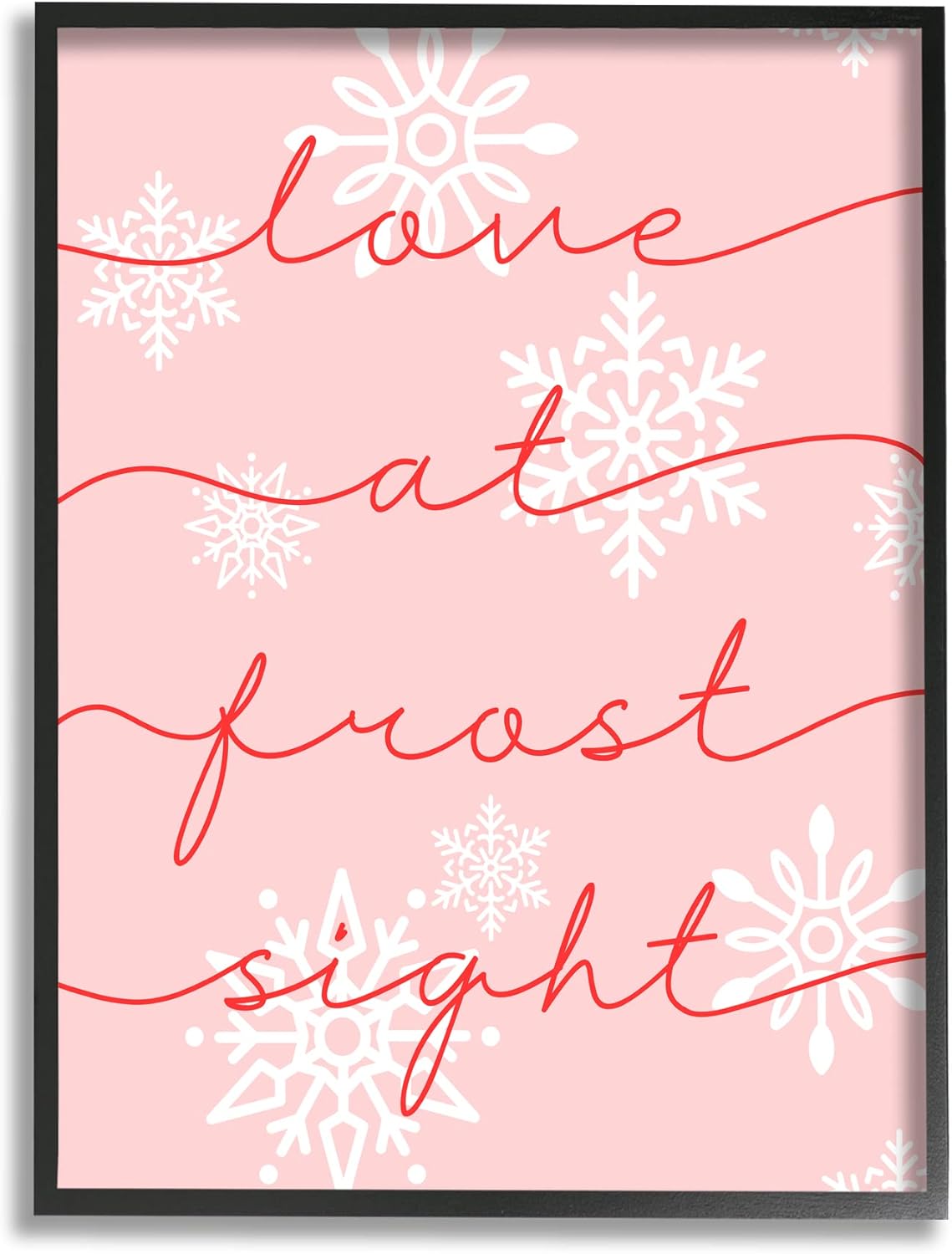 Stupell Industries Love At Frost Sight Romantic Pink Snowflakes Quote,Design by Lil' Rue