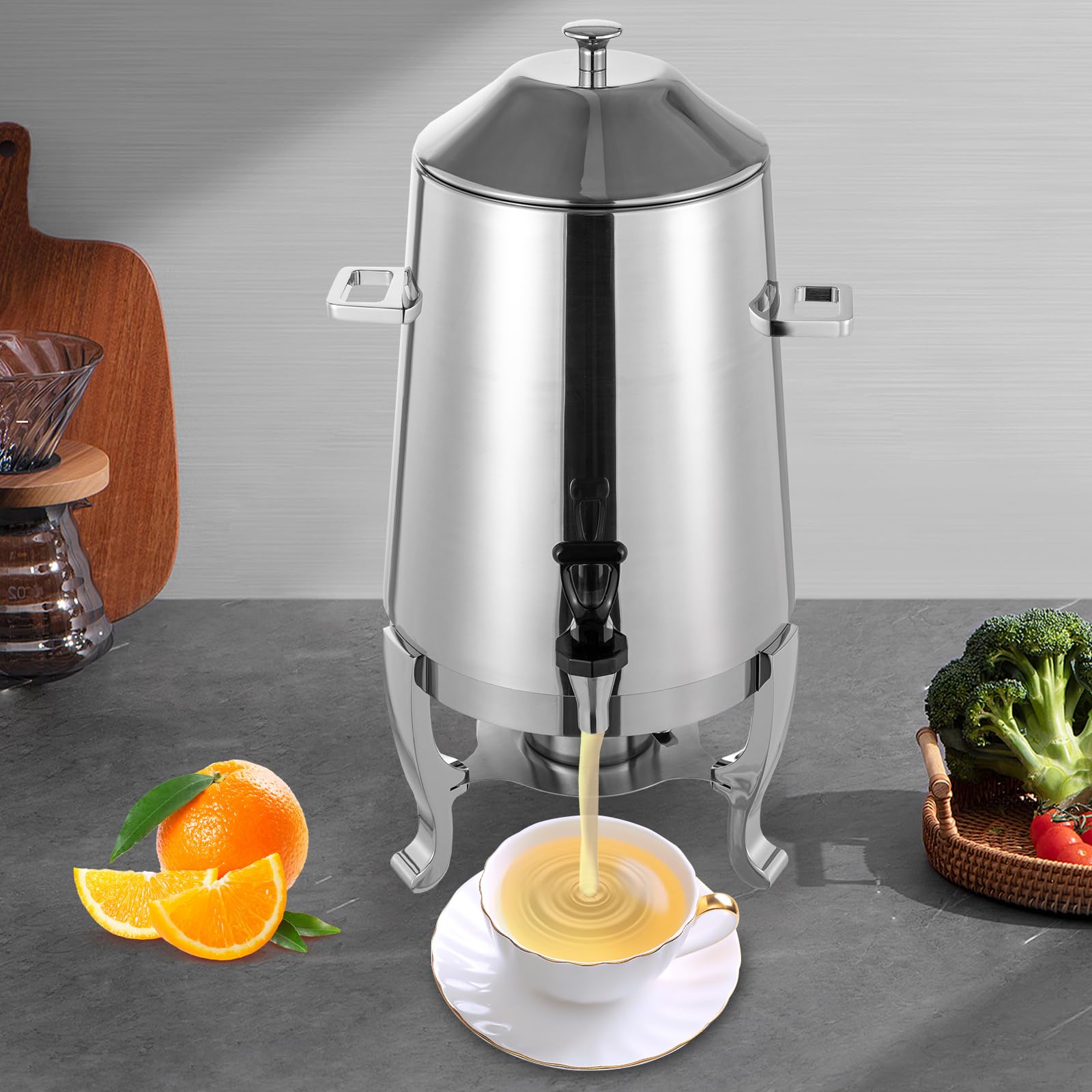 GeträNkedispenser,Hochwertiger IsolierbehäLter FüR HeißE Und Kalte GeträNke Aus Rostfreiem Edelstahl,Edelstahl-Warmhaltecontainer,Warmhaltecontainer,FüR Milch, Kaffee, Saft, Tee