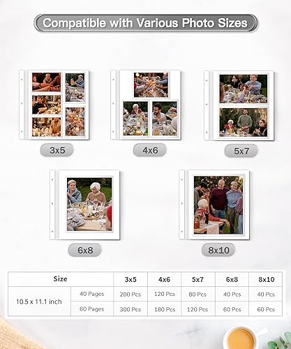 Miniatura 123 de Popotop Álbum de fotos autoadhesivo para álbumes de recortes de 4 x 6 pulgadas, 5 x 7 pulgadas, 8 x 10 pulgadas, álbumes de fotos de bricolaje como