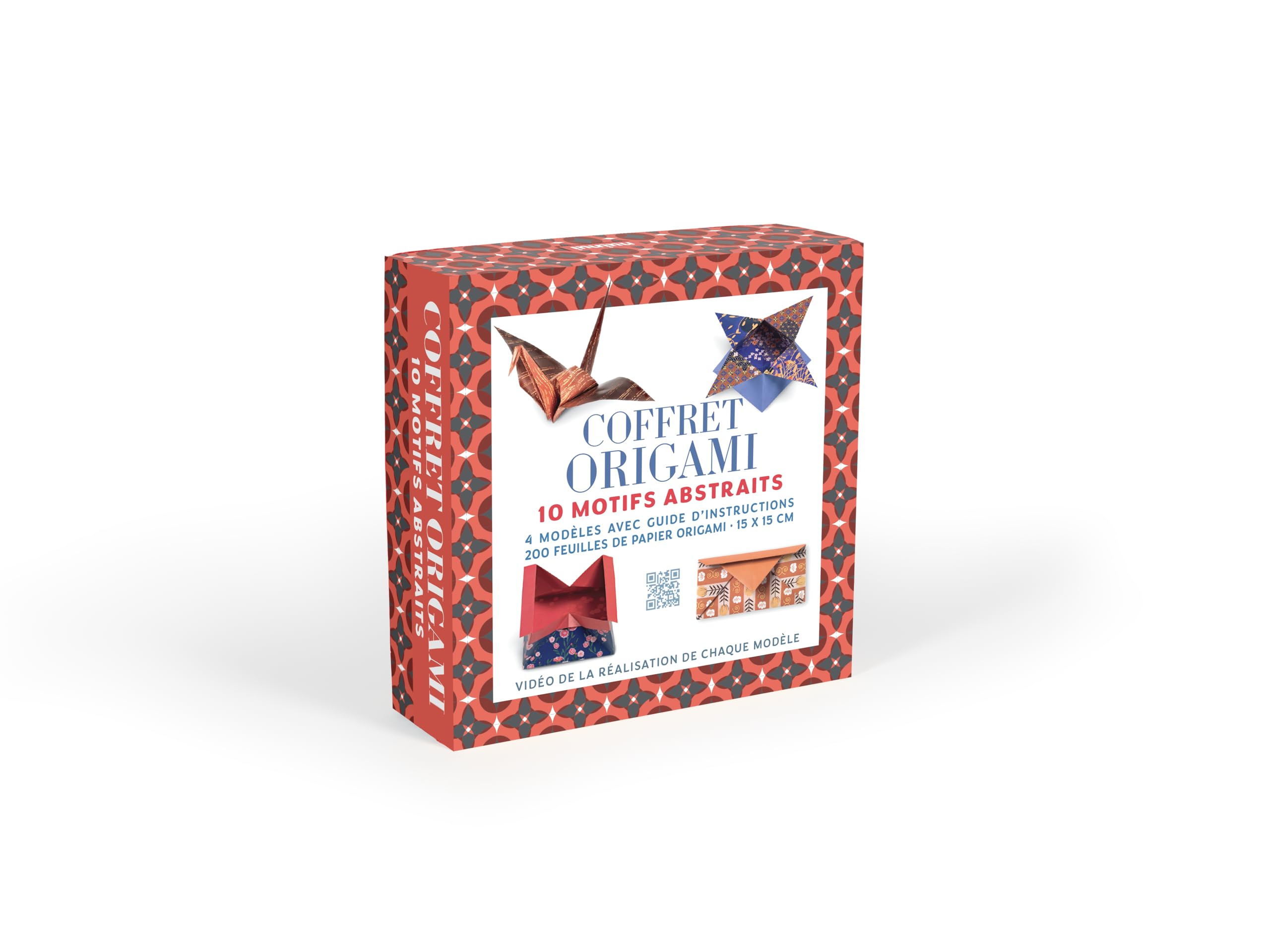 Coffret Origami 10 motifs abstraits: 4 modèles avec guide d'instructions, 200 feuilles de papier origami