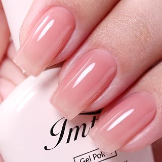 Hema-Free Jelly Nude Pink Gel Nail Polish 10ml - UV LED Soak-Off Sheer Blush Pink Nail Gel, Salon-Grade Long-Lasting 28+ Days Translucent Rosy Nude for DIY & Pro Manicures