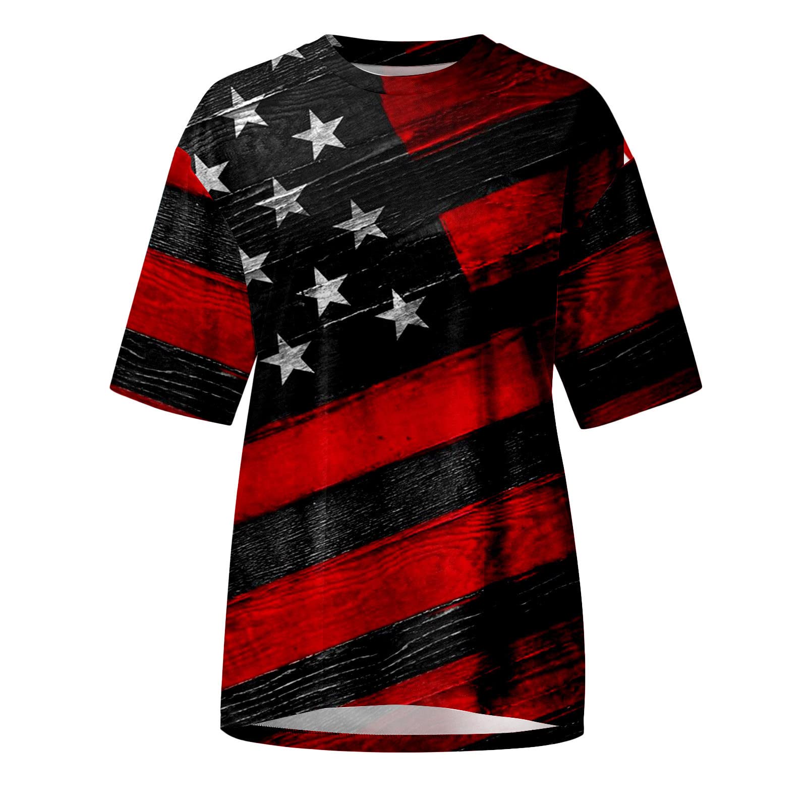Men's T-Shirt USA Flag American Patriotic T-Shirt of Men Short Sleeve Independence Day T-Shirts Street Soldier Patriotic Shirt Print T-Pieces Shirt Blouse