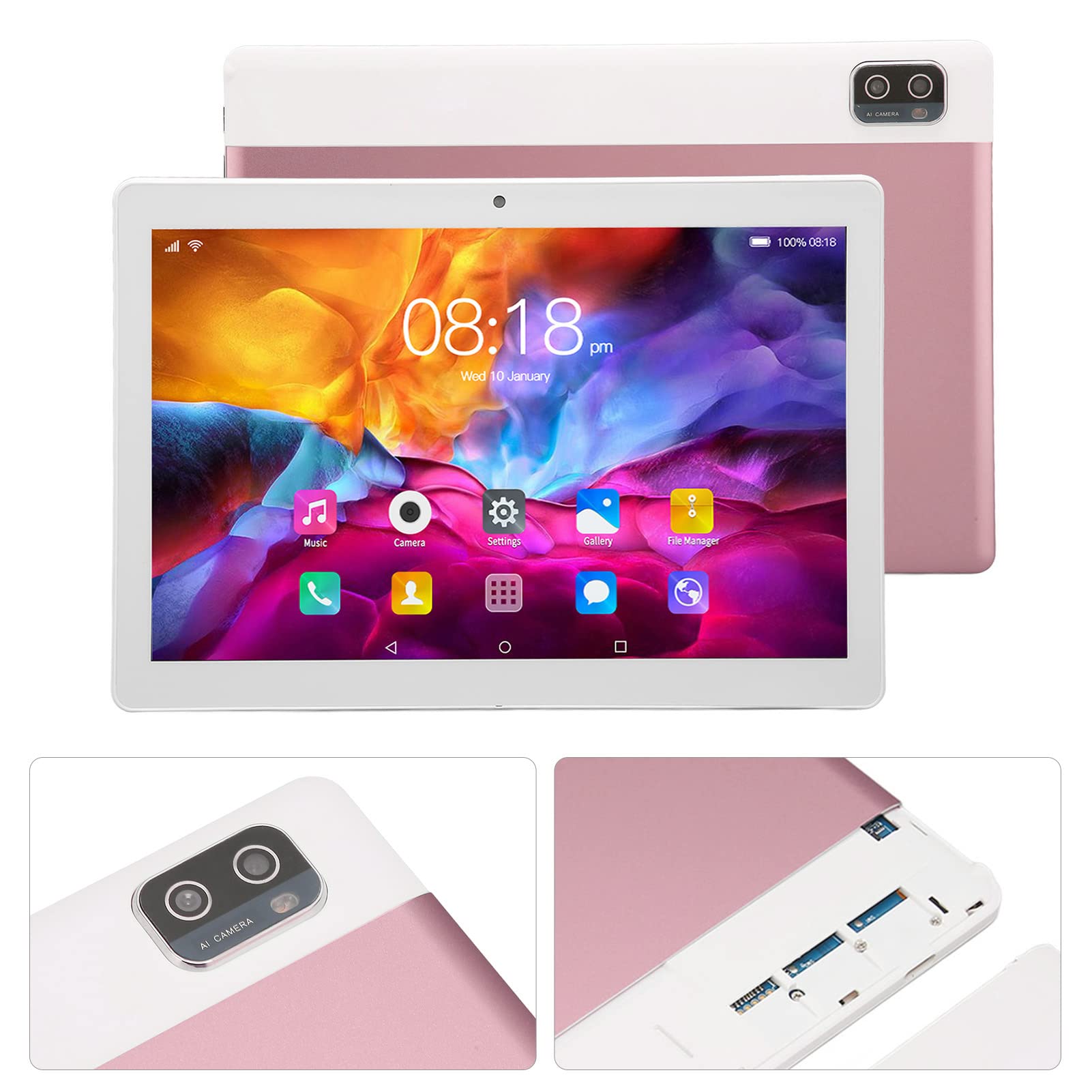 Septpenta Tablet PC 10.1, 6 GB di Memoria e 128 GB di Memoria, Processore CPU 10 Core, Display IPS con Risoluzione Ad Alta Definizione 1960 X 1080, Tablet Wi Fi 5G(Unione Europea)