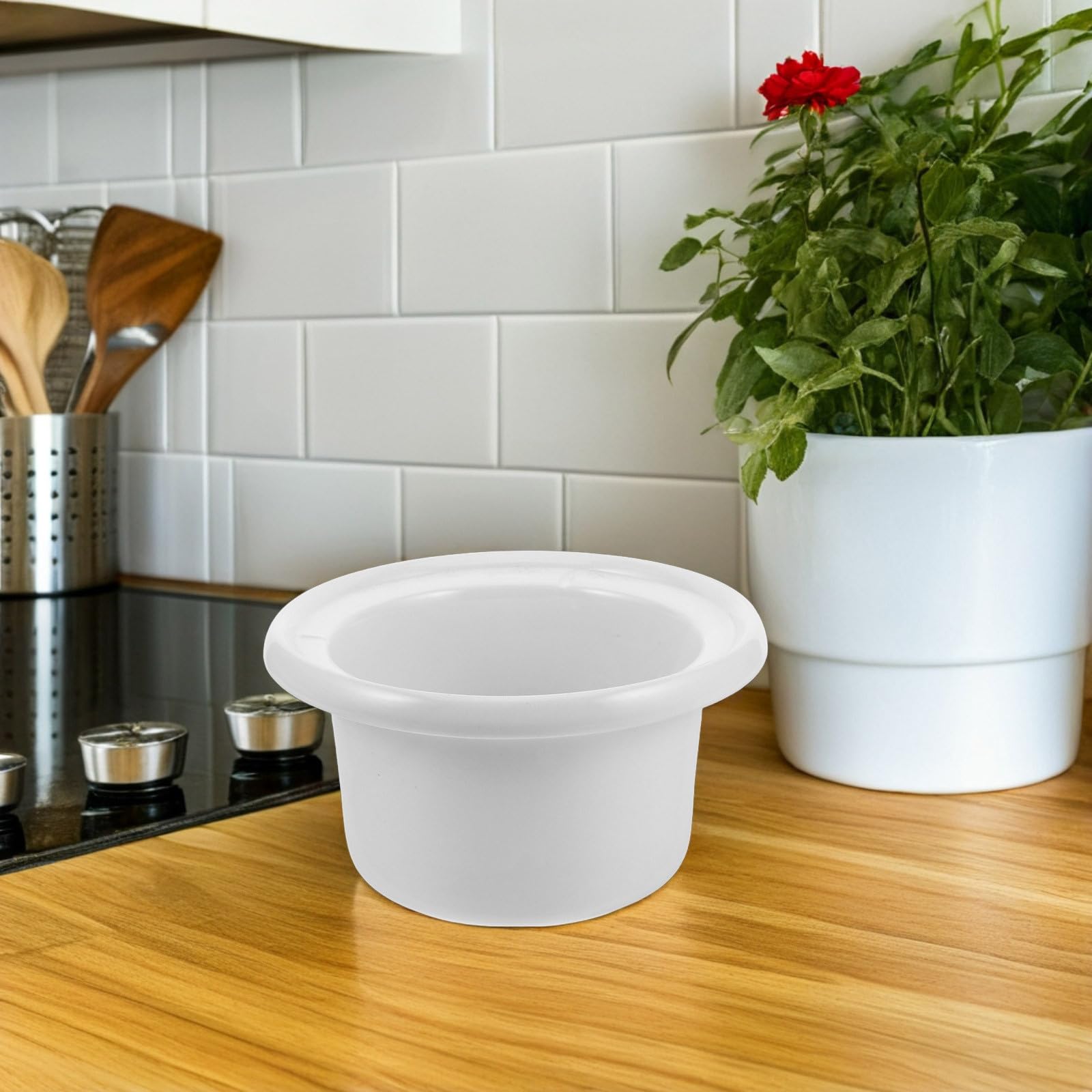 TOYANDONA Olla Lenta Interior Cerámica 1 Litro Redonda para Cocina Revestimiento Interior de Olla Arrocera Accesorio para Cocinar Arroz y Sushi Repuesto Versátil