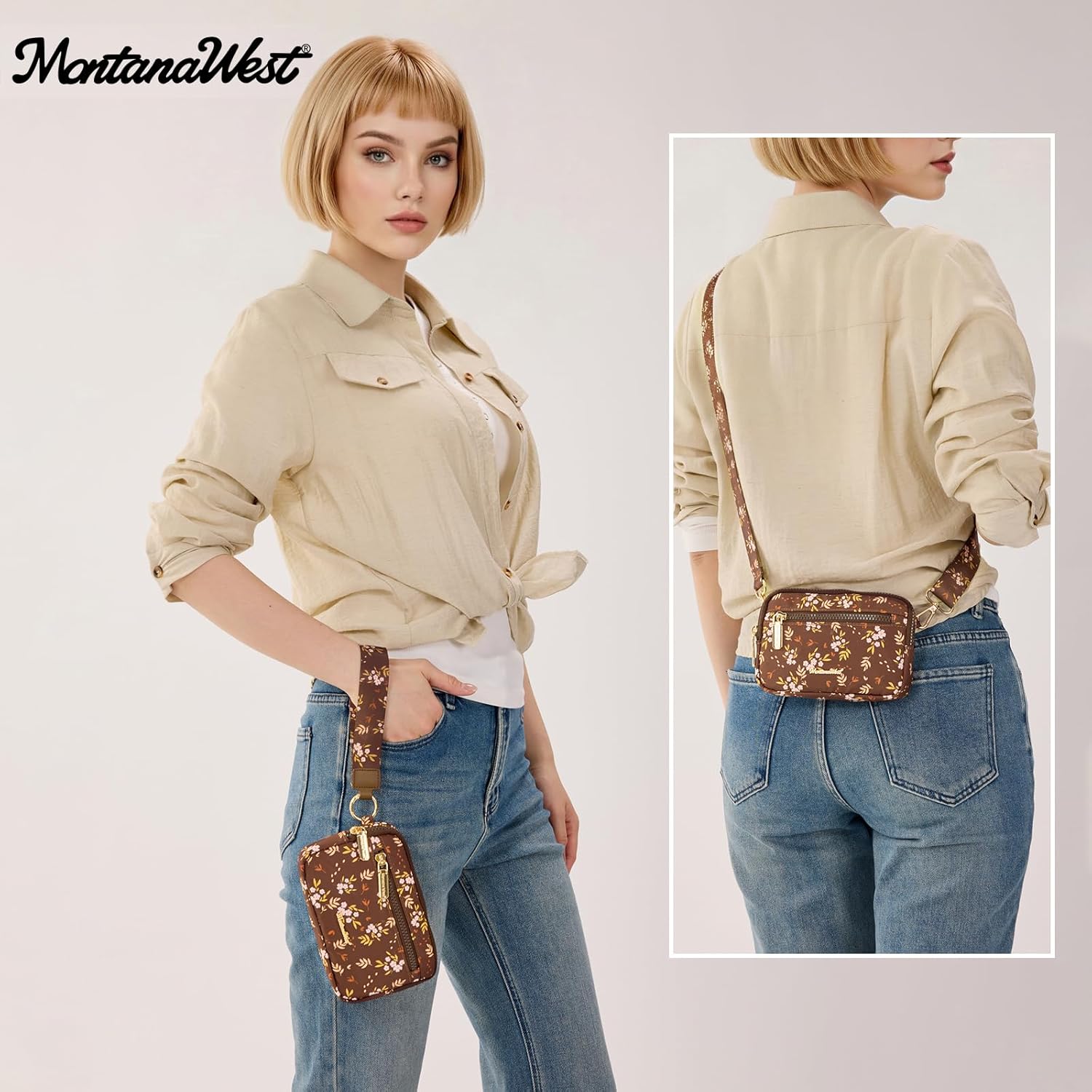 Montana West Wristlet Wallets for Women Nylon RFID Small Crossbody Phone Purse, with Built-in Card Slots for Gift - Image 2