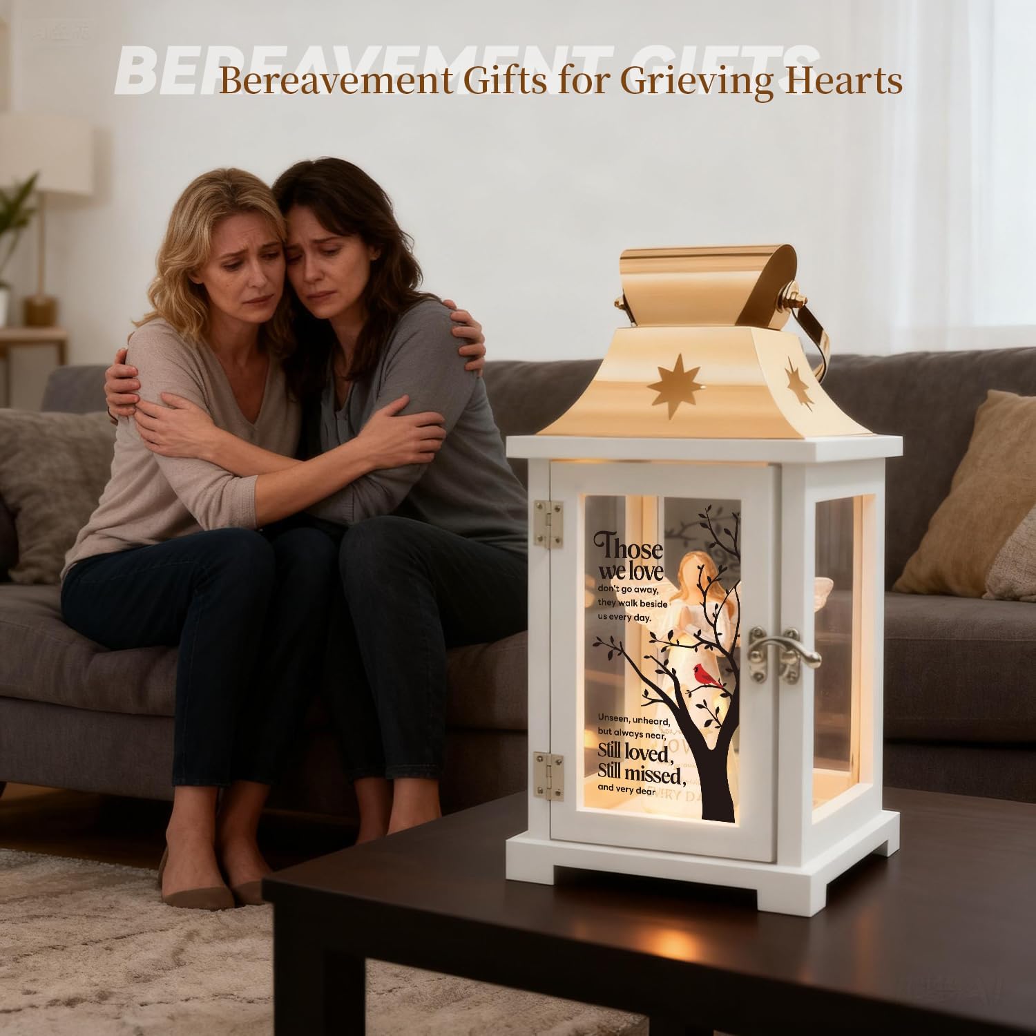 Memorial Lantern, Sympathy Gifts for Loss of Mom/Dad/Loved One, Bereavement Funeral Gifts, in Memory of Loved One Lantern, Celebration of Life, Memorial Gifts, Those We Love Don't Go Away