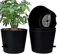 Vista 19 de 7 piezas Macetas con Orificios de Drenaje y Platillos, Maceteros de Interior, Juego de 7 (7.5, 7, 6.5, 6, 5.5, 4.5, 3.5 Pulgadas), Blanco