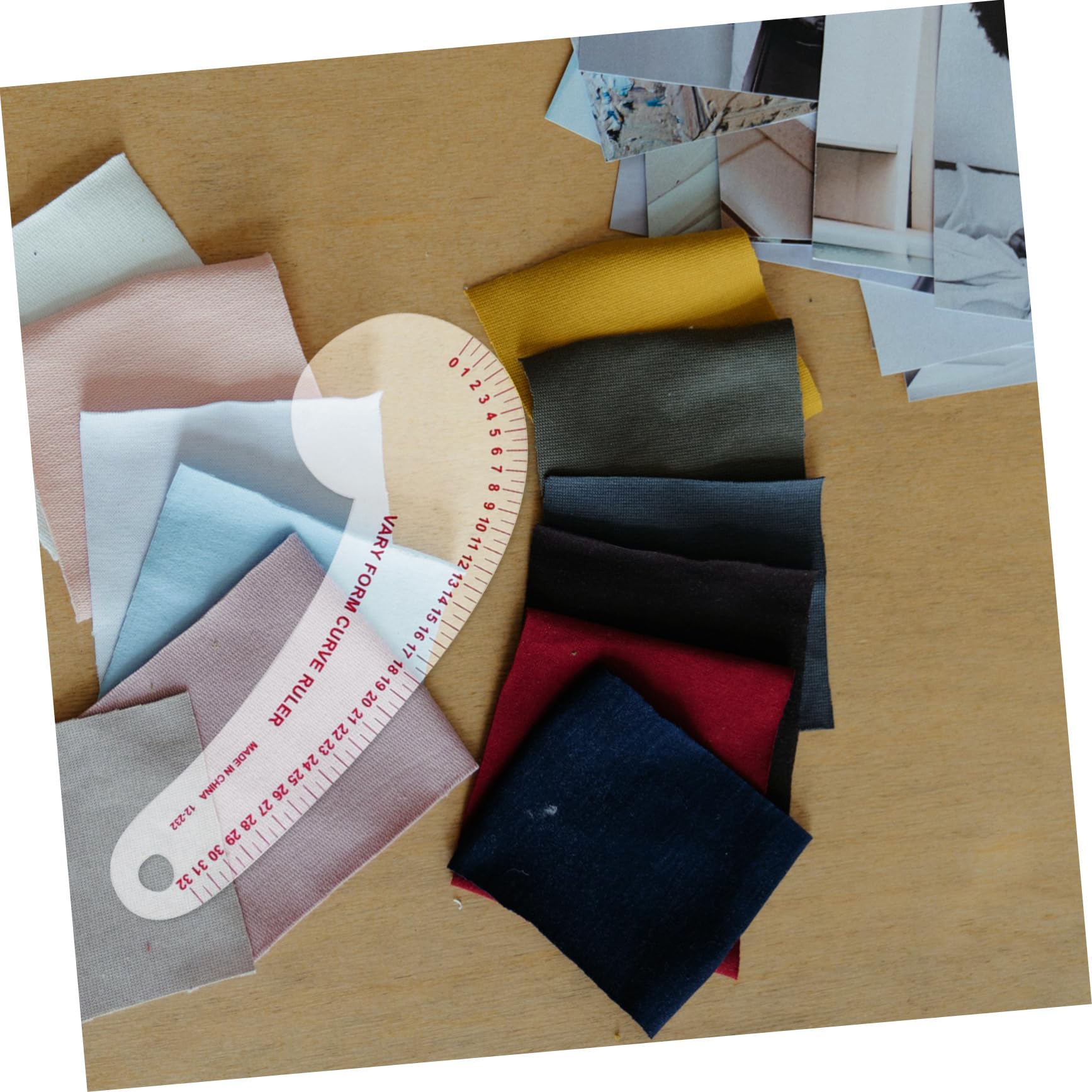 jojofuny Lineal Vielseitiges Schnittmuster Lineal aus Pvc und Edelstahl 14 Stück Kurvenmuster zum Präzisen Nähen und Stoff Zuschneiden für Anfänger und Designer