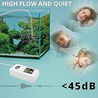 Vista 5 de MAKERELE Mini acuario bomba de aire portátil de batería para tanques de peces de 6 galones bomba aireadora con soporte, tubo de línea aérea, válvula