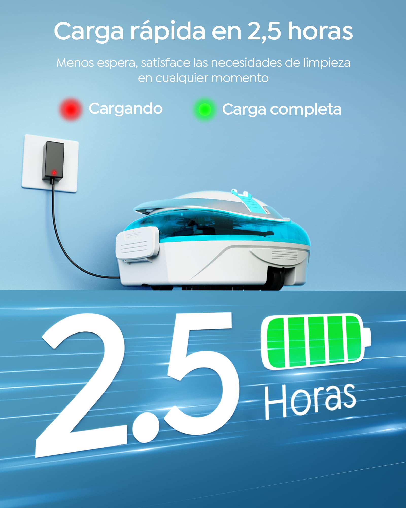 S2 Robot Piscina Senza Fili,Doppia Filtrazione, Blu | Automatica 90 Min robot piscina fuori terra, Doppio Motore,Parcheggio Automatico ,per piscine fino a 80 m²