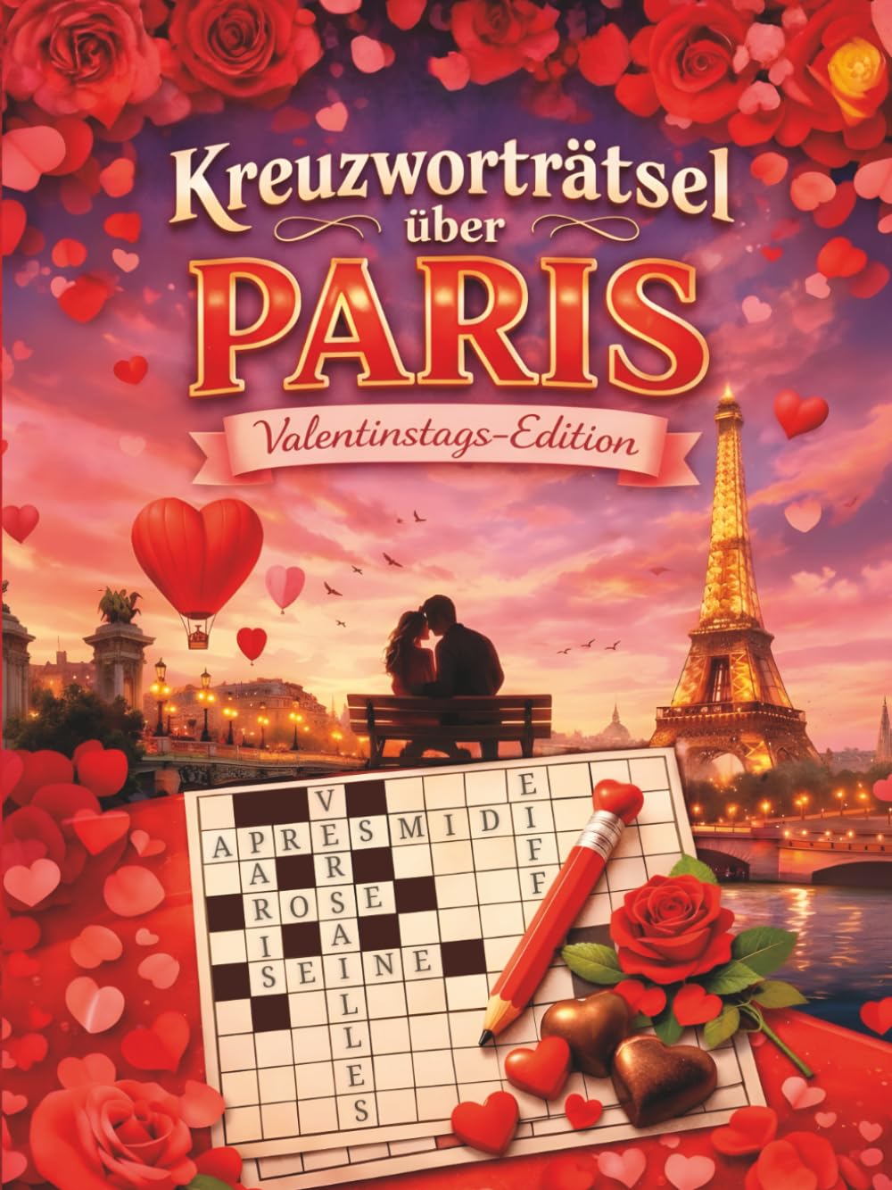 Kreuzworträtsel über Paris - Valentinstags-Edition: 100 hochwertige Rätsel - ein gedanklicher Spaziergang durch Paris | Valentinstag Buch Geschenk | ... Valentinstagsgeschenk Ideen | Personalisiert