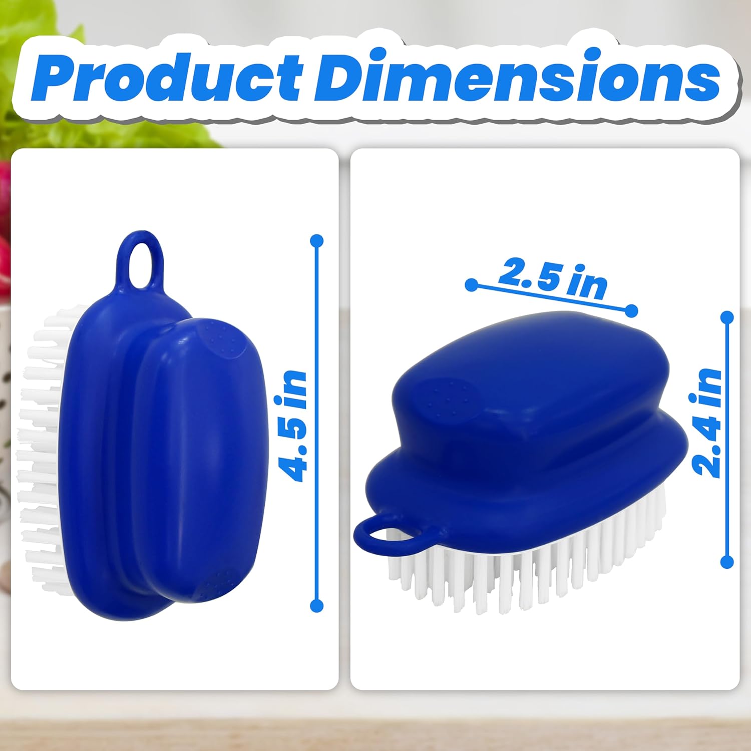 2-Pack Vegetable Brush, Non-Slip Grip Veggie Scrubber for Cleaning Food, Fruits, Potatoes