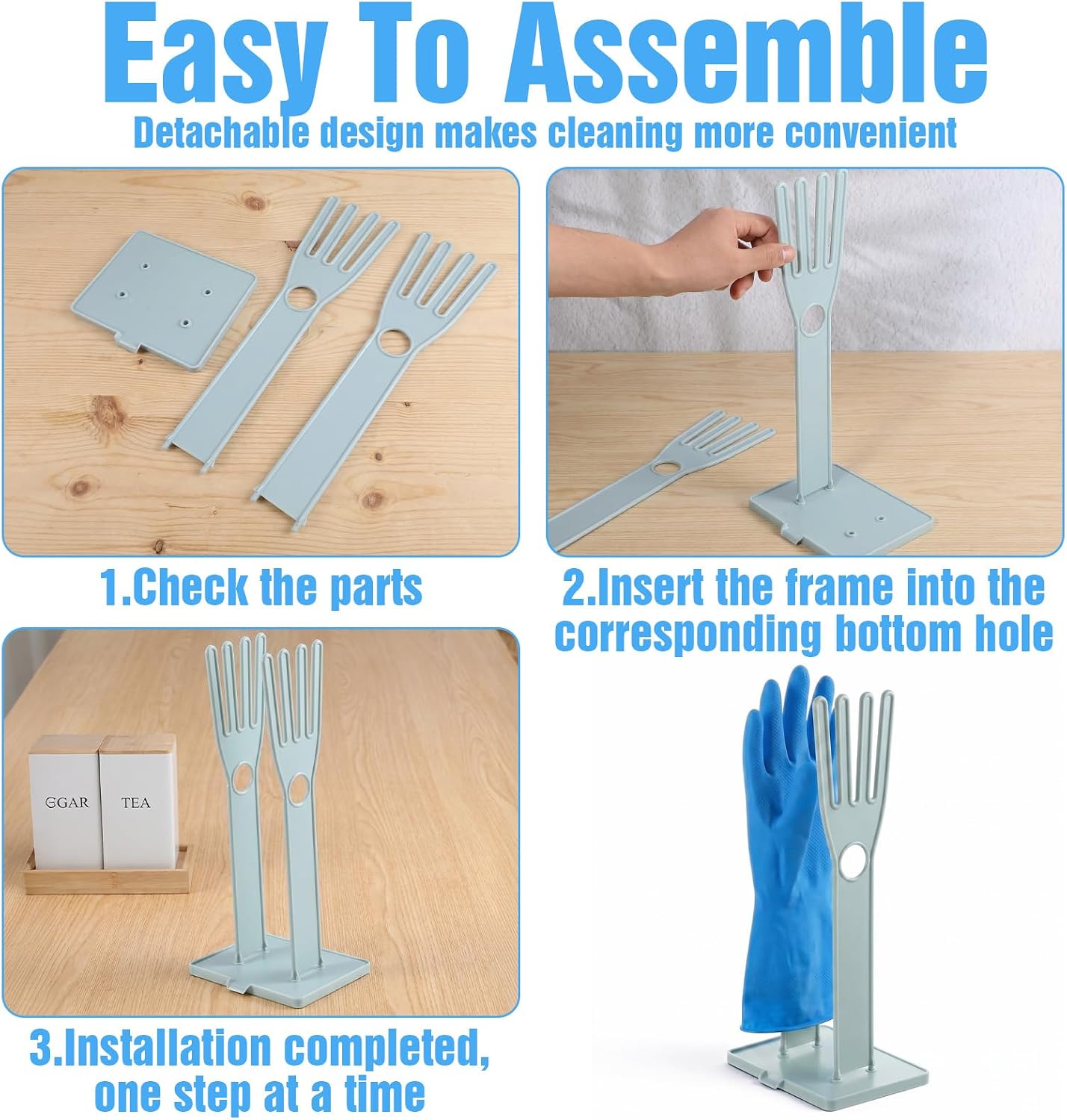 1 Pc Kitchen Gloves Holder, Dish Glove Holder Reusable Plastic Glove Drying Rack, Green Rubber Glover Hanger Rack for Dish Gloves Rags Sponge Organizer