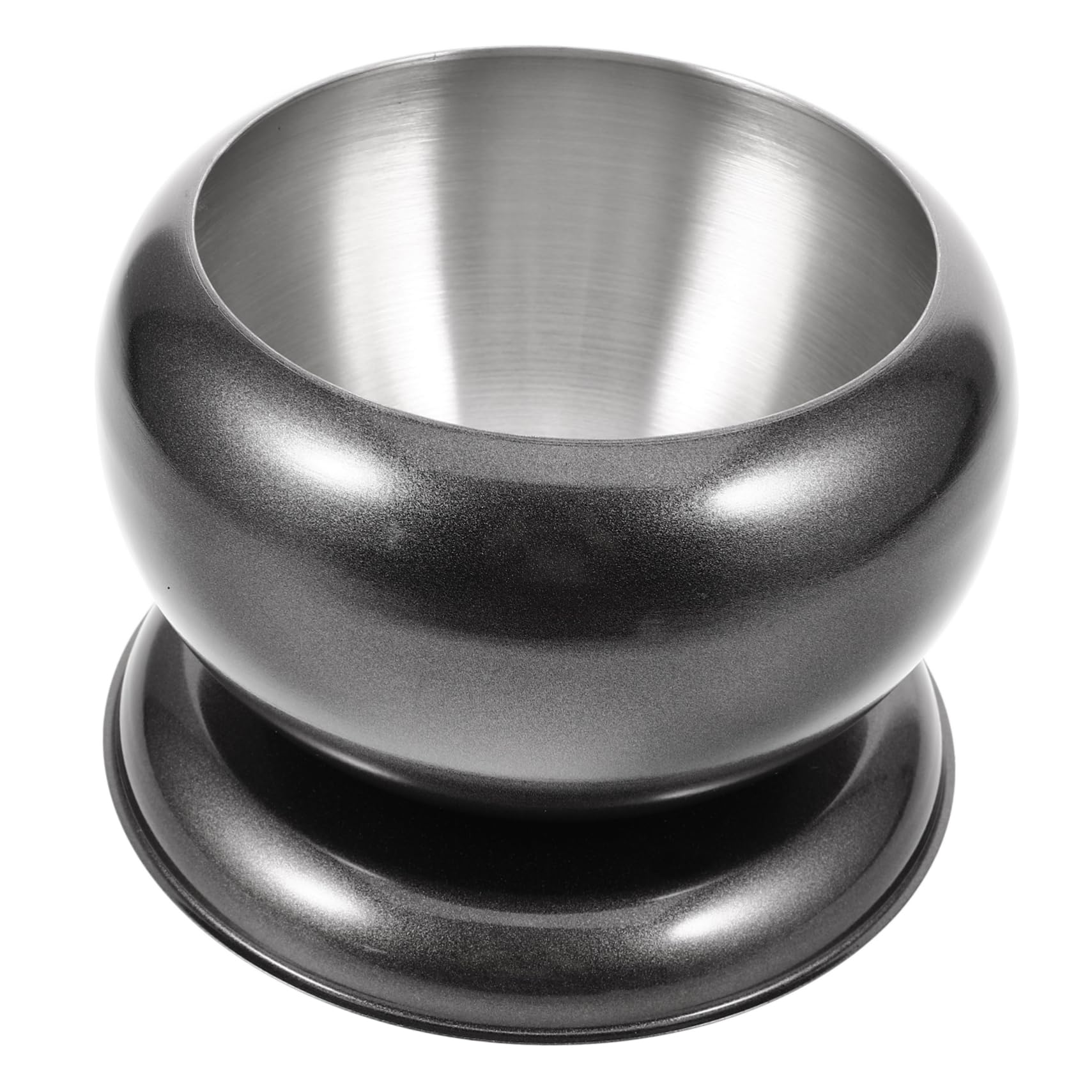 Cuenco de Acero Inoxidable Negro de Fondo Plano para Servir Comida | Acabado Fino, Uso Múltiple, Apariencia Elegante y Creativa, para Hogar y Cocina