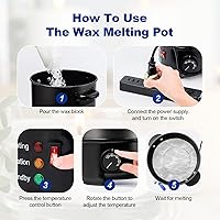 Vista 4 de IeBilif Derretidor de cera para hacer velas, 5 cuartos de galón/10 libras de cera eléctrica con mango resistente al calor, fácil de verter