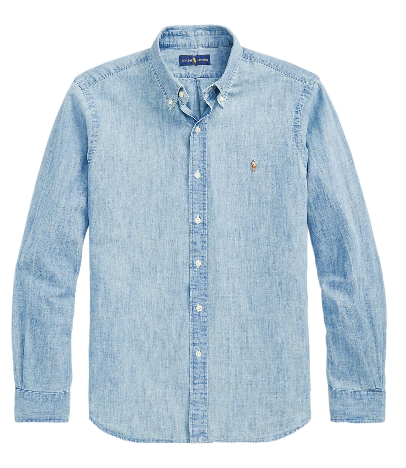 Photo 1 of POLO RALPH LAUREN Men's Long Sleeve Oxford Button Down Shirt (M, LiteChambray)