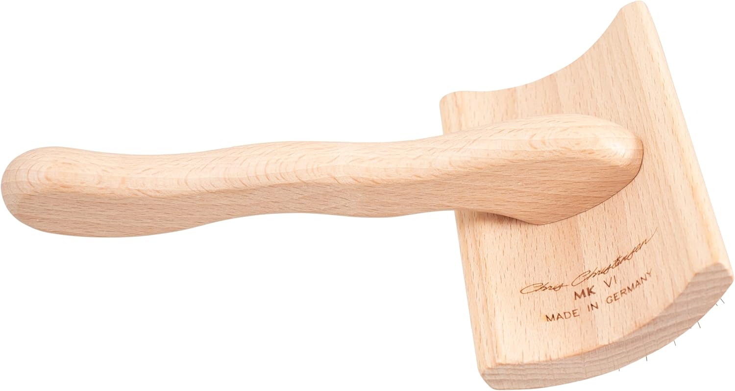 Chris Christensen Detangler & Finishing Spray with Dog Brush Bundle: Ice on Ice Detangler Adds Elasticity & Strength, Mark VI Slicker Brush - Stainless Steel Pins