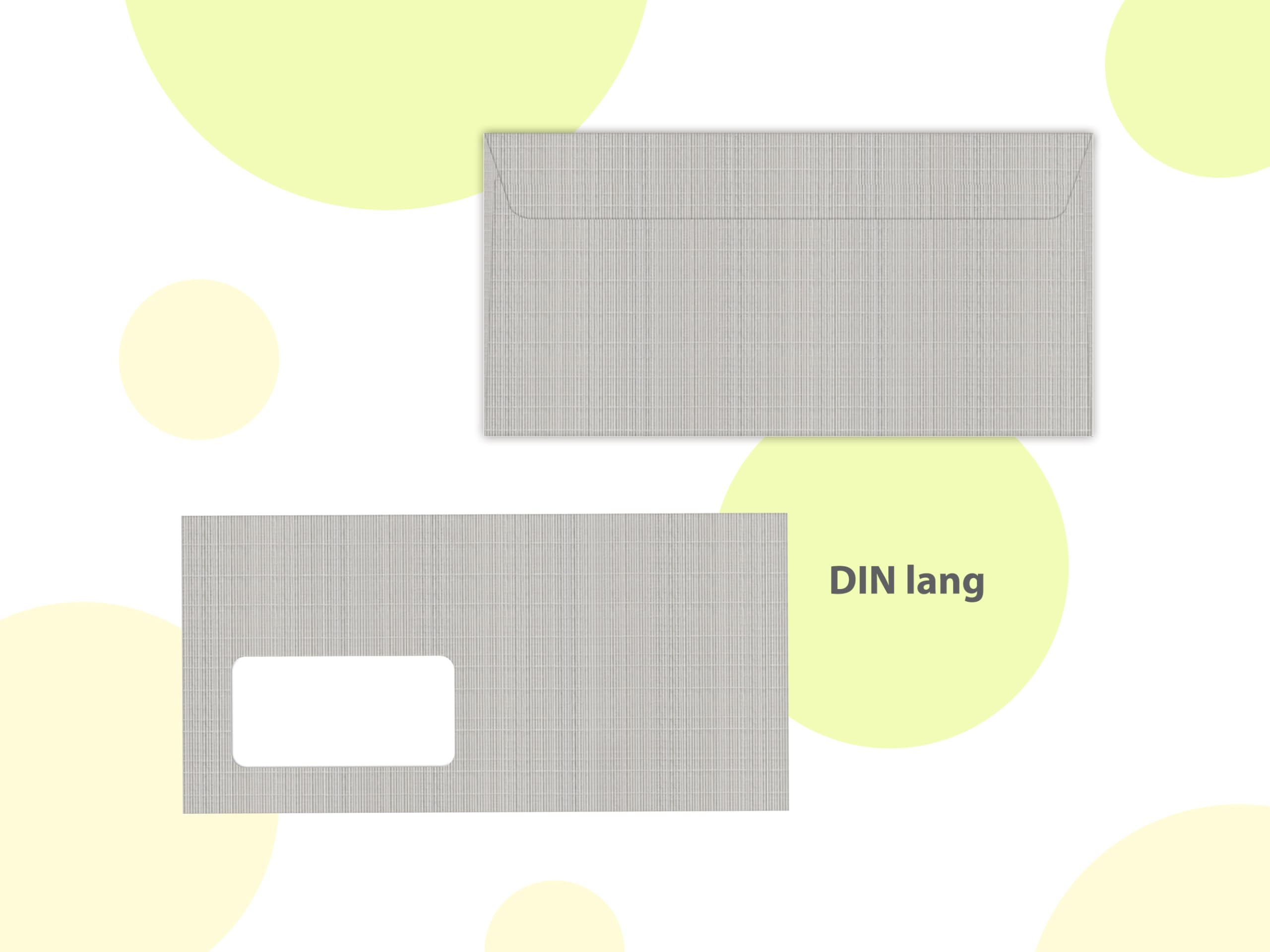 Briefpapier-Set 250 Briefbögen DIN A4 + 250 Umschläge DIN-lang mit Fenster haftklebend - Papier beidseitig bedruckbar für Einladung Briefpost Firmenpost Urkunde edel, grau, hellgrau mit feiner Textur
