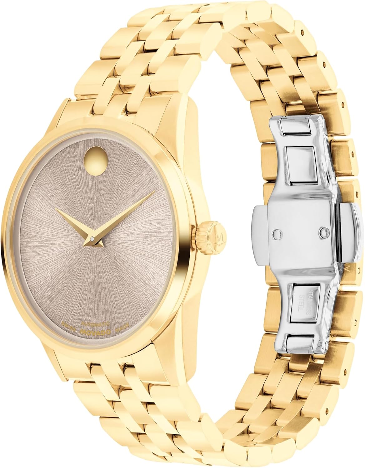Movado Museum Classic Women's Automatic Watch, Stainless Steel Bracelet, Self-Winding Luxury Timepiece - Gift for Her - 33mm