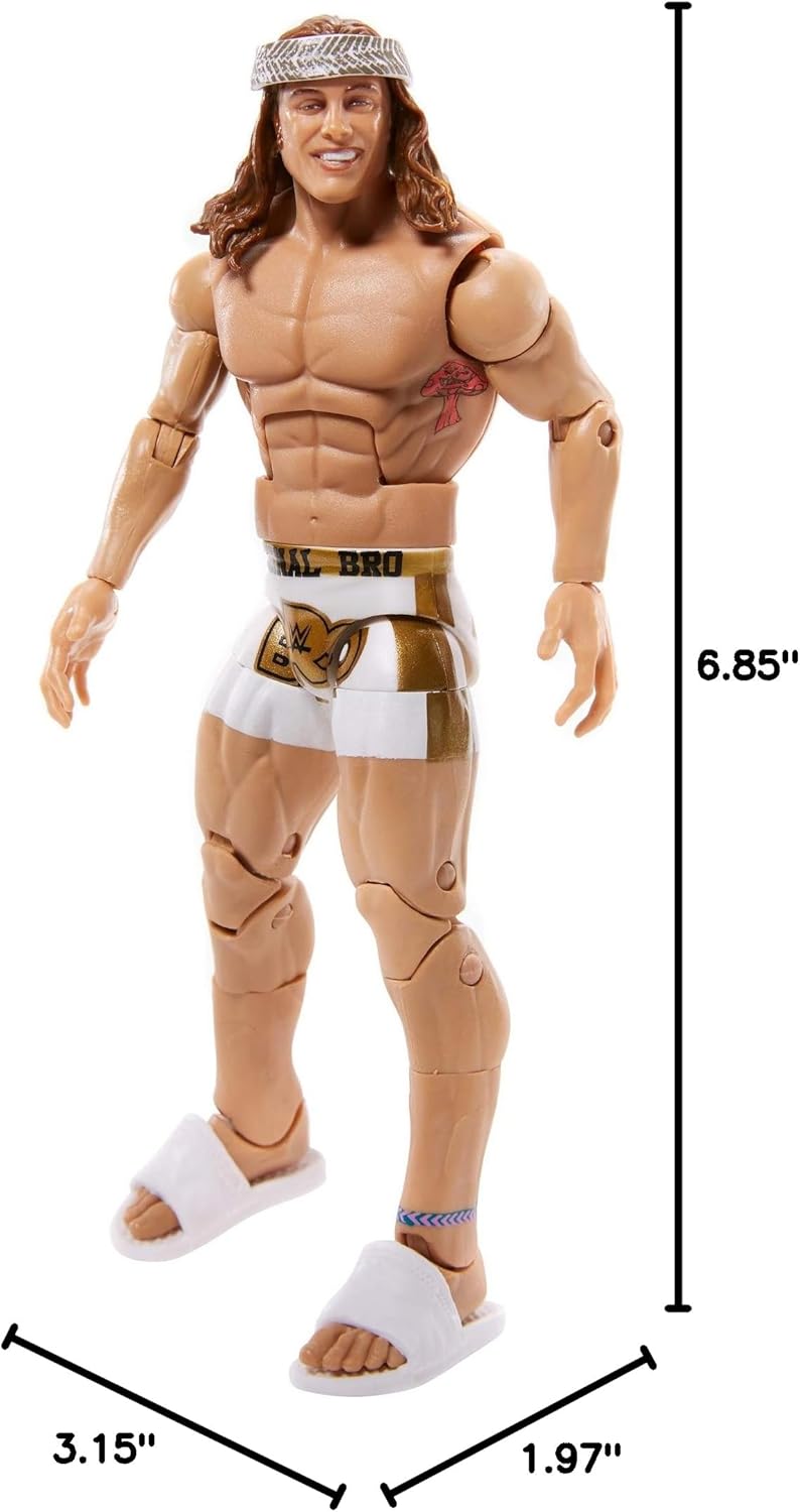 WWE Matt Riddle Elite Series #78 Deluxe Action Figure with Realistic Facial Detailing, Iconic Ring Gear & Accessories