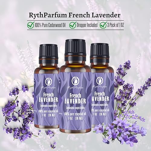 Miniatura 4 de Aceite esencial de lavanda (paquete de 3 unidades de 1 onza) con cuentagotas  Aceite natural 100% puro sin diluir con cuentagotas para difusor,