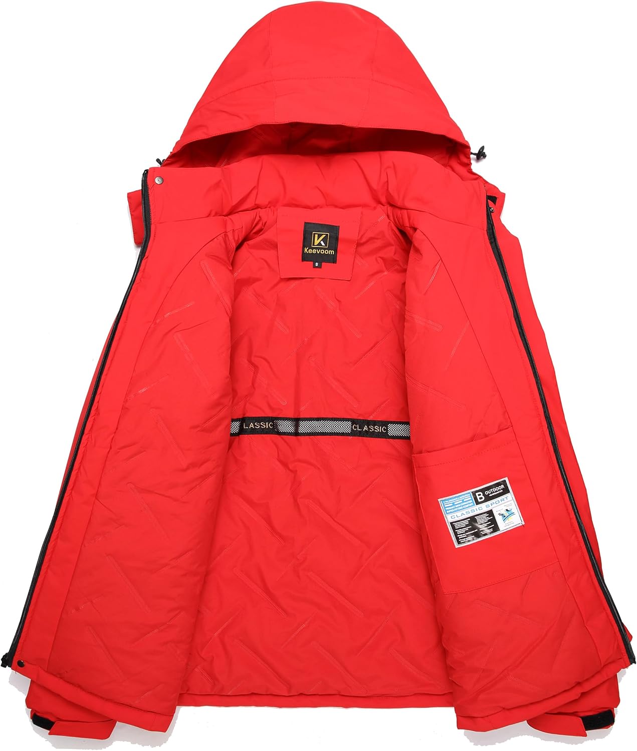 Keevoom Mens Winter Coats Warm Snow Coat Windproof Mountain Raincoat Waterproof Hooded Snowboarding Ski Jackets for Men