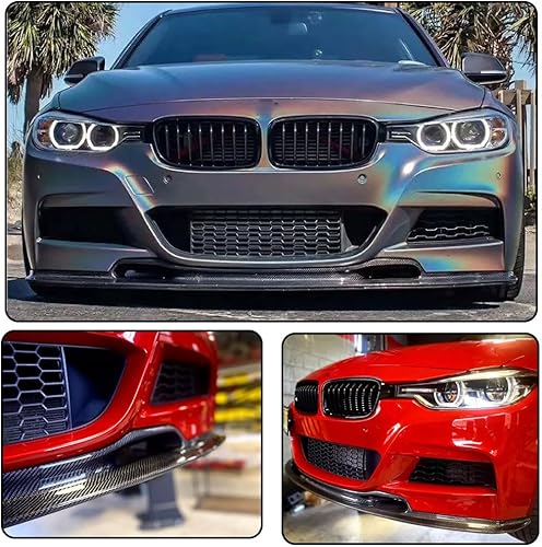 Miniatura 2 de MCARCAR KIT Borde de parachoques delantero de fibra de carbono para BMW Serie 3 F30 M Sport Sedan 2012-2018 320i 325i 328i 330i 335i 340i M-tech