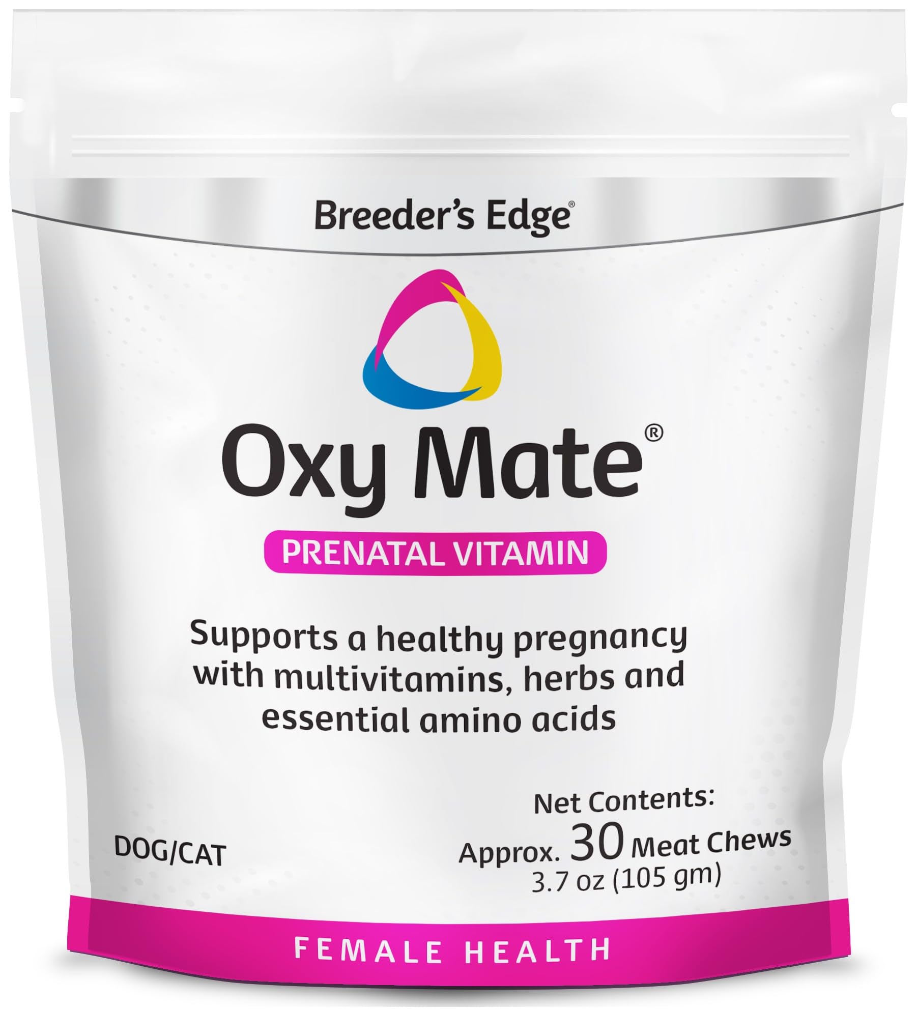 Revival Animal Health Breeder's Edge Oxy Mate - Prenatal Supplement for Dogs & Cats - 30ct Meat Treats