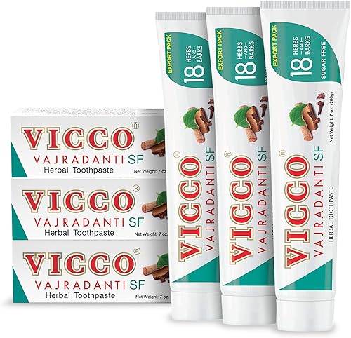 Vicco Vajradanti - Pasta de dientes herbales Astringente natural y analgésico Consta de 18 hierbas, 100% natural, vegana y libre de crueldad Sin