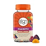 Align Dualbiotic, Prebiotics and Probiotics for Women and Men, Probiotics for Digestive Health, Prebiotics Help Nourish Good Bacteria, Natural Fruit Flavors, 90 Probiotic Gummies