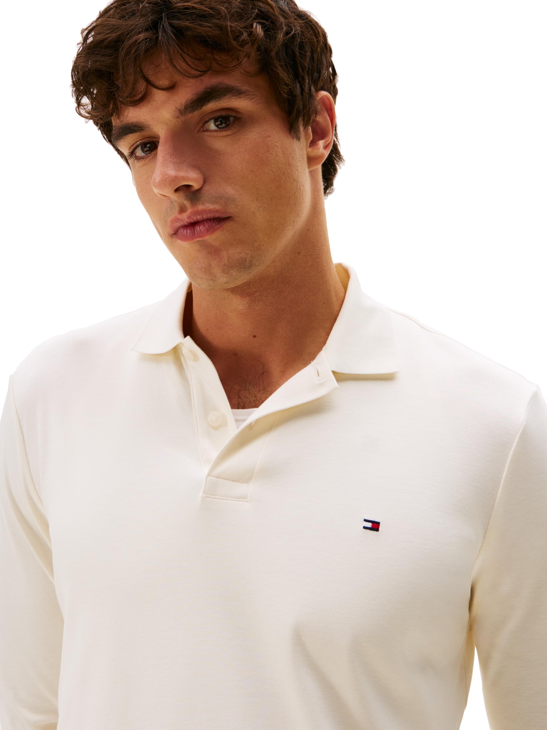 Tommy Hilfiger Polo de Manga Larga Hombre Liquid Cotton Regular Fit