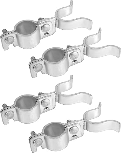 QWORK Pestillo de horquilla, 4 piezas de 1-38 pulgadas x 1-38 pulgadas, cerrojo galvanizado para puerta de cerca, cerraduras de valla de cadena con