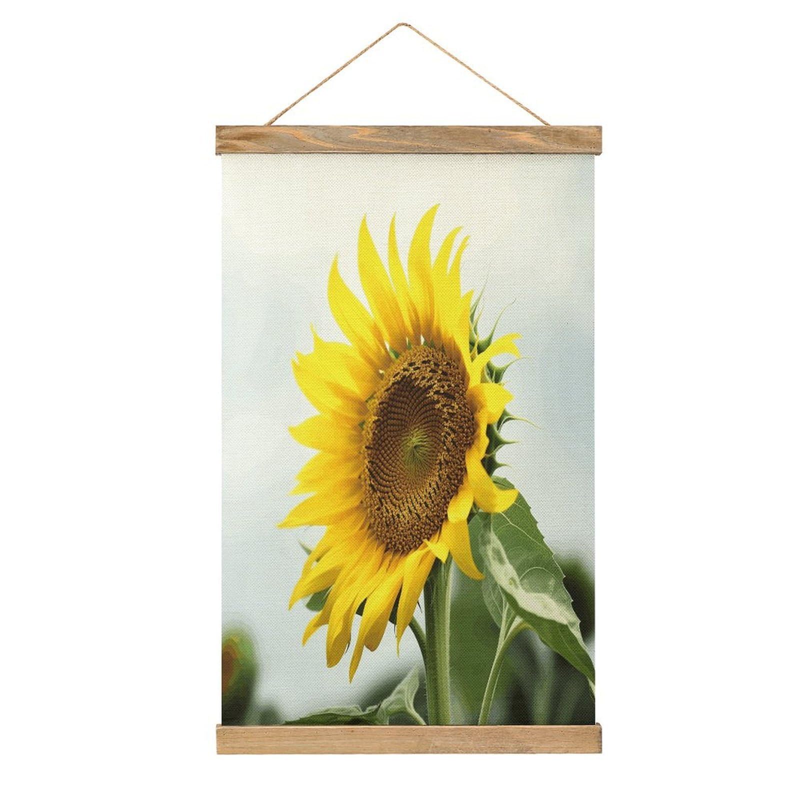 FekiLoot Bloom Sunflower Linen Hanging Painting Vintage Poster Hanger Frame Wall Decor Art Painting Printed on Linen Without Fading Living Room Office Bedroom Playroom Apartment Decor