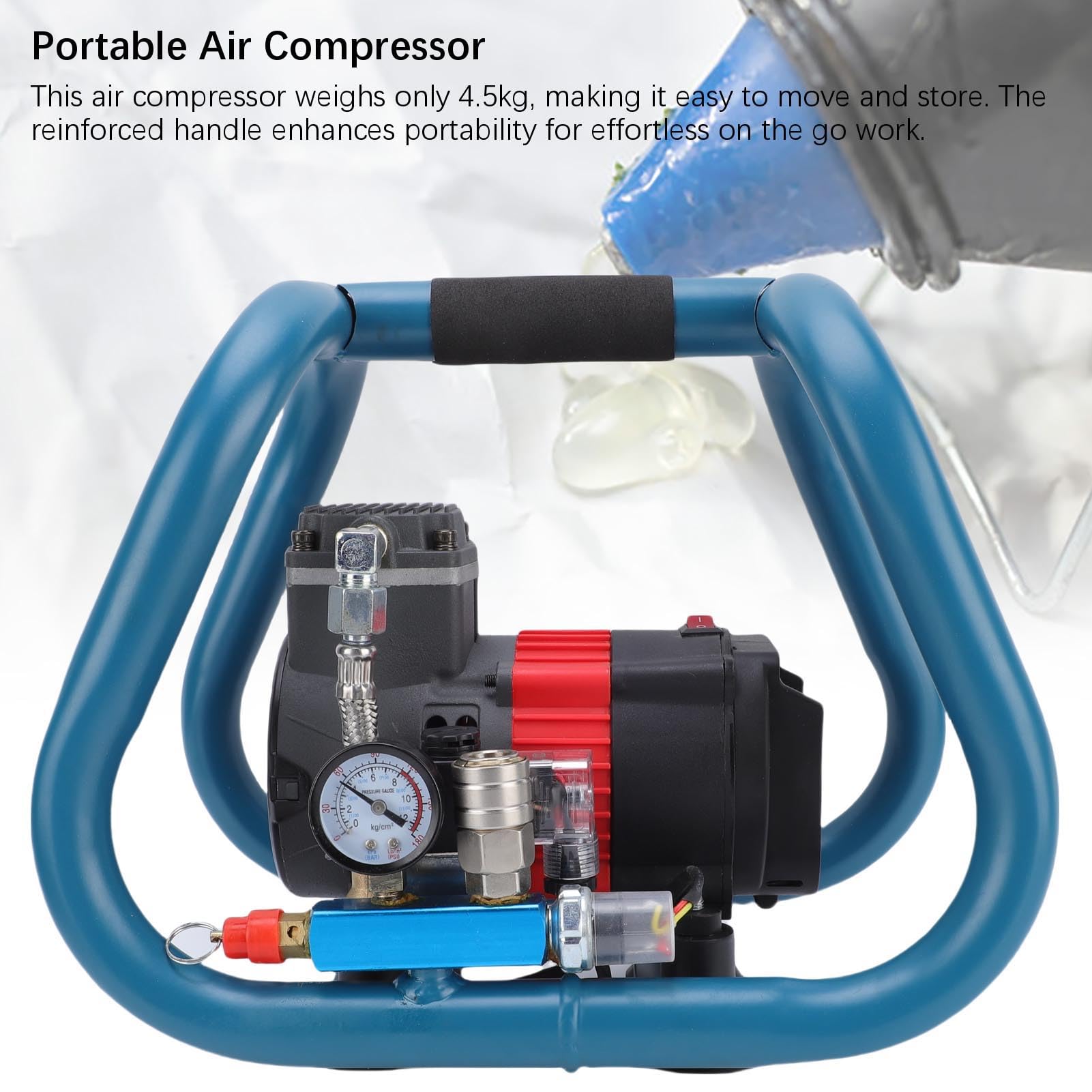 Fafeicy Compressore d'aria Senza Fili, Alimentato a Batteria con Serbatoio da 3 Litri, Pressione da 8 Bar per Utenti BL1830B BL1840B, Leggero e Portatile per un Gonfiaggio Rapido