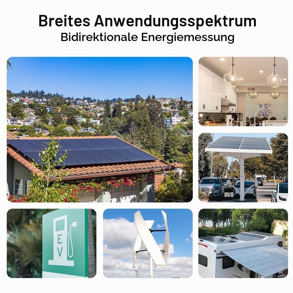KETOTEK Smart Stromzähler Hutschiene 1 Phasig Bidirektional, Digital Energiezähler WLAN 5(65) A 90-250V, Zweirichtungszähler 1 phasig, KWH Zähler WLAN-Fernbedienung von App