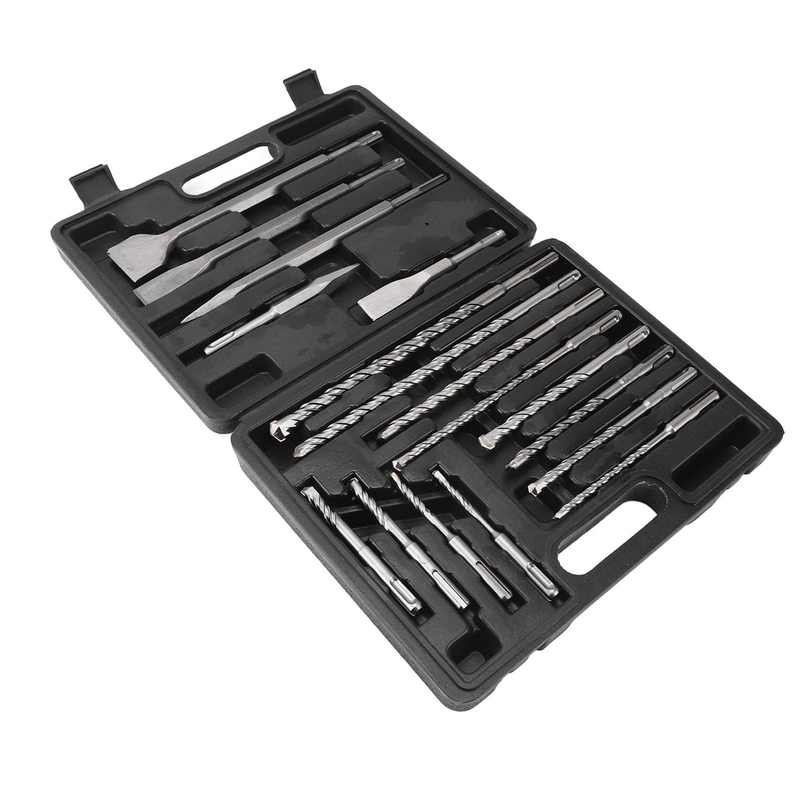 Juego de Brocas de Cincel y Taladro Percutor Multifuncional Duradero con Brocas Precisas y Caja de Plástico para Construcción en Interiores y Exteriores
