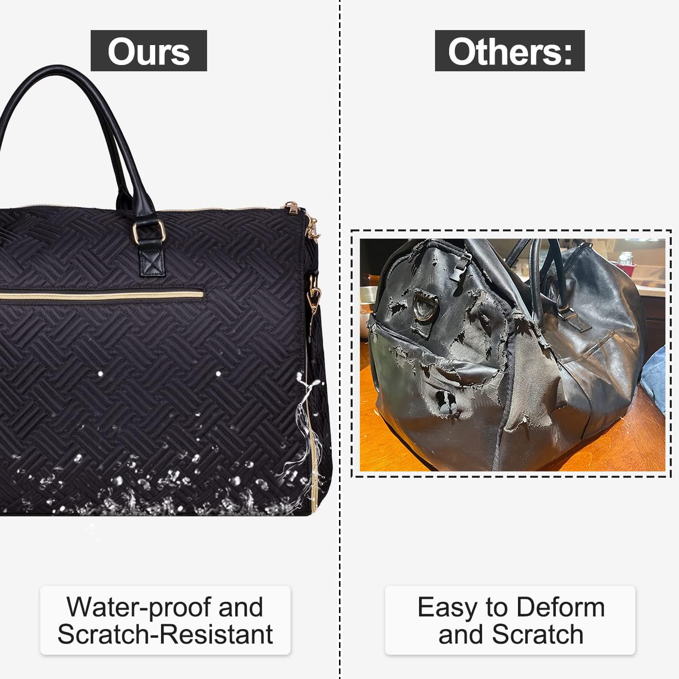 review Sleeping Lamb Carry On Garment Bag for Travel, Water-Resistant Hanging Garment Duffel Bag 2 in 1 Suit Travel Bag For Women Dress, Black