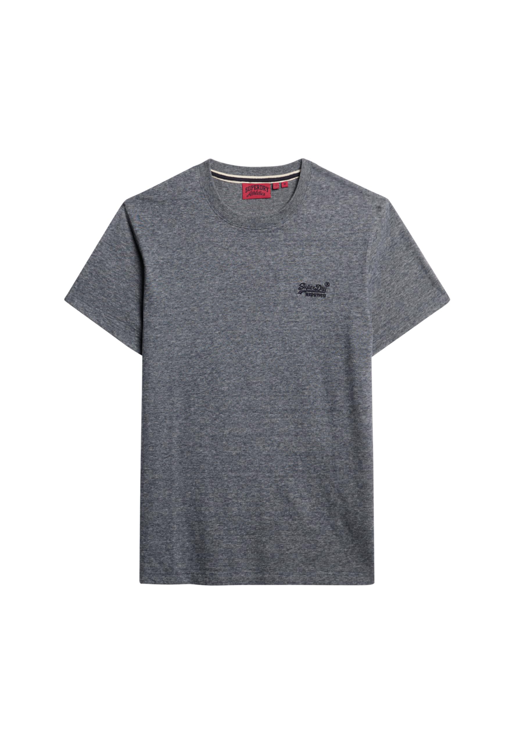 Superdry Men's Essential Logo Emb Tee T-Shirt, Eclipse Navy/Grey Marl Feeder, XXL