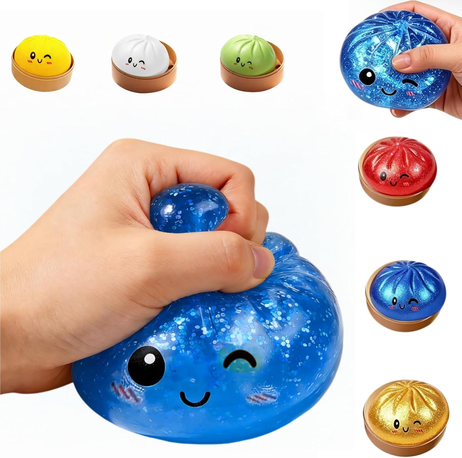 2026 New Big Squishy Dumpling,Dumpling Squishy, Rainbow Dumplings, Cute Anxiety Relief Fidget , Soft Squeeze Decompression Dough for Adults (Yellow)
