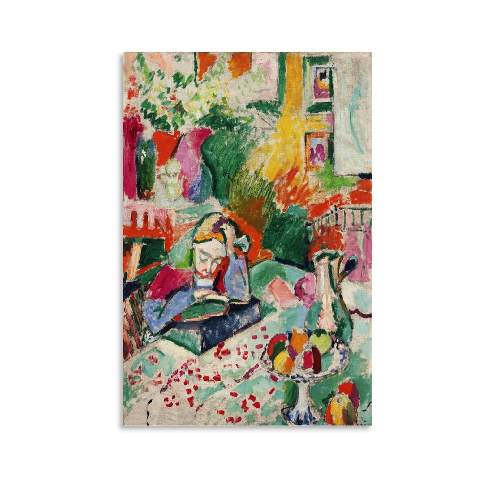 Henri Matisse Famous Painters' Works（Girl Reading）Printing Posters Canvas Art And Wall Art Picture Print Modern Family Bedroom Decors 16x24inch(40x60cm)