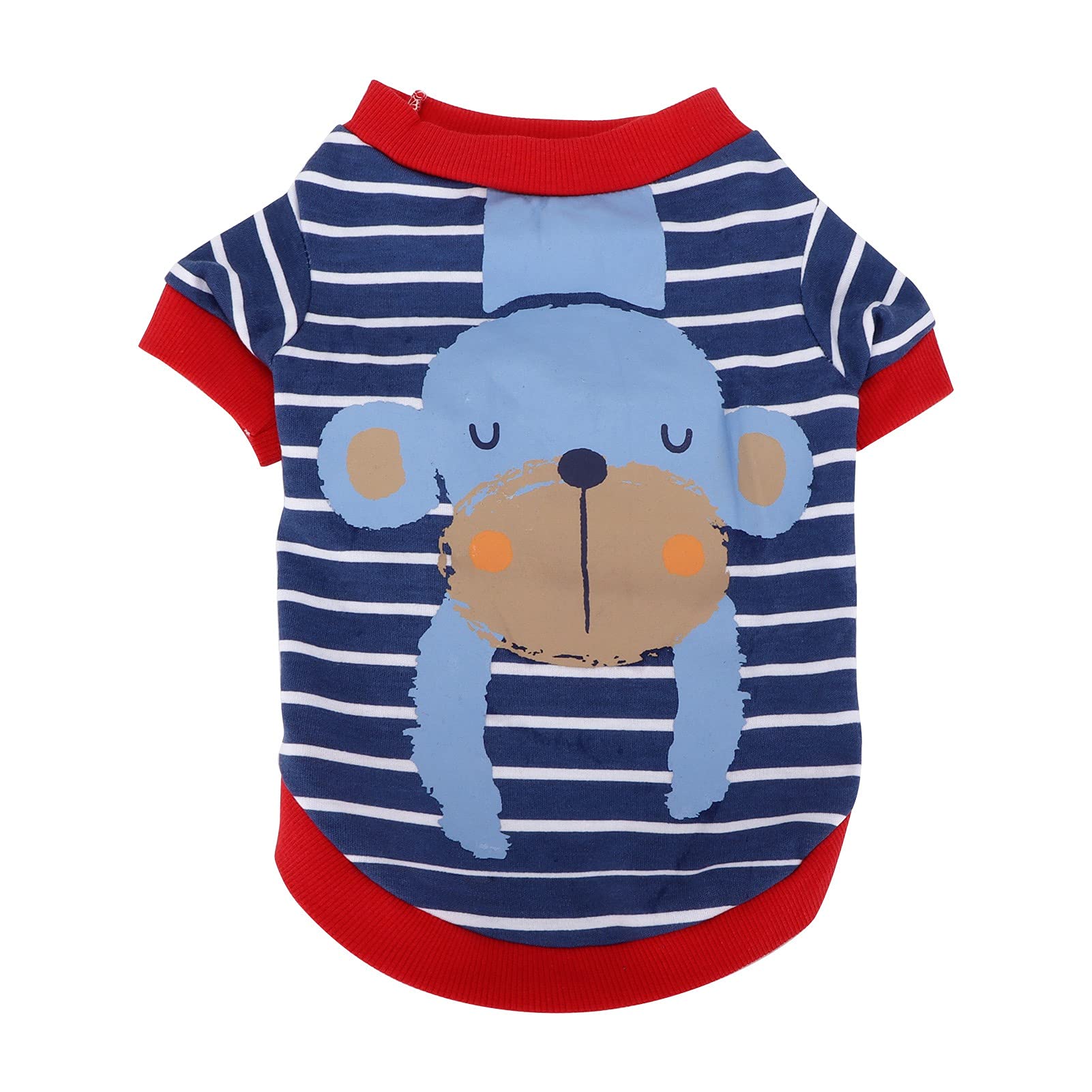 Pet Hoodies Soft Dog Shirt Stripe Puppy Clothing Cotton Comfortable Warm Outfit for Small Medium Dogs Indoor Outdoor Wear (M)