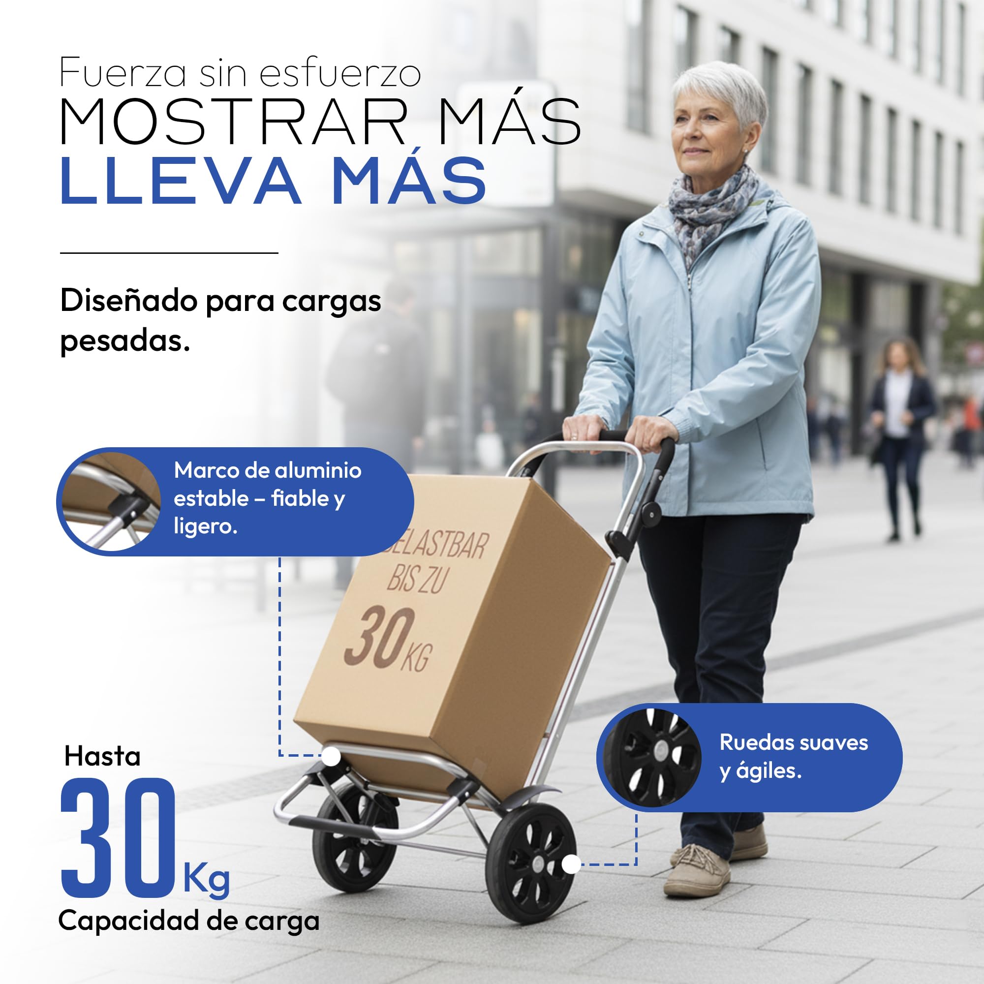 Dimono® Carro de la Compra Plegable 3 en 1, 56 l con Bolsa Nevera