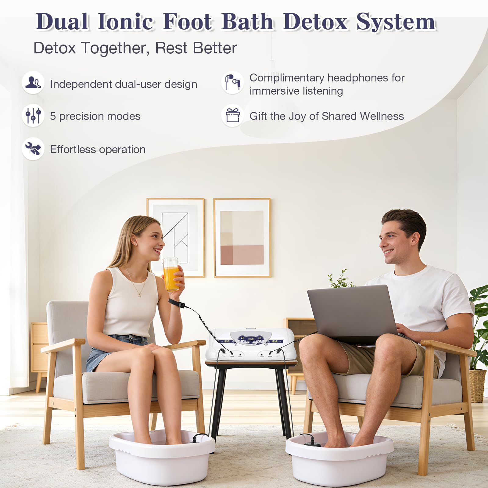 veicomtech Dual Ionic Fußbad Detox Maschine mit MP3 Player