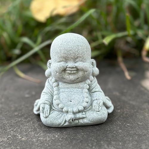 Mini Zen Meditation Buddha Statue, Tiny Sandstone Figurine for Garden