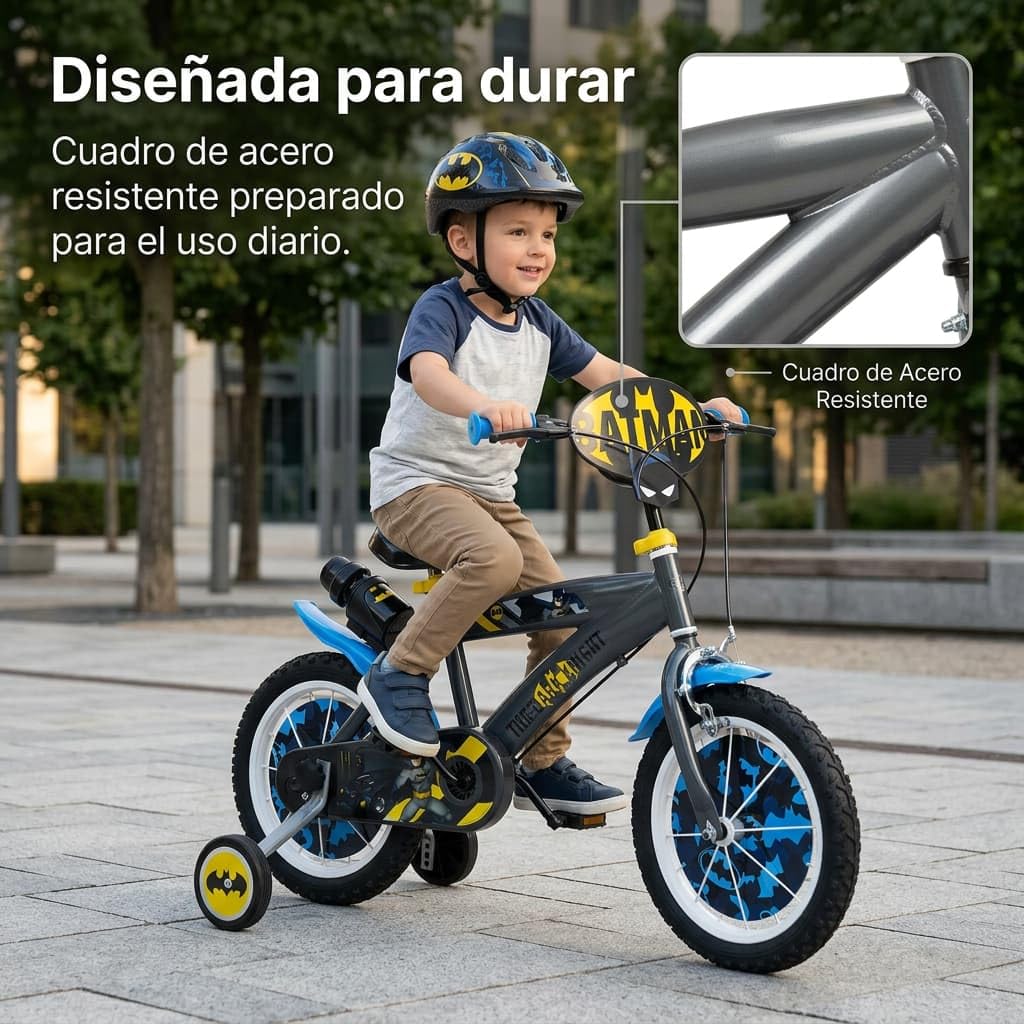 TOIMSA Bicicleta 14" Batman 4/6 Ños, Multicolor, 14913