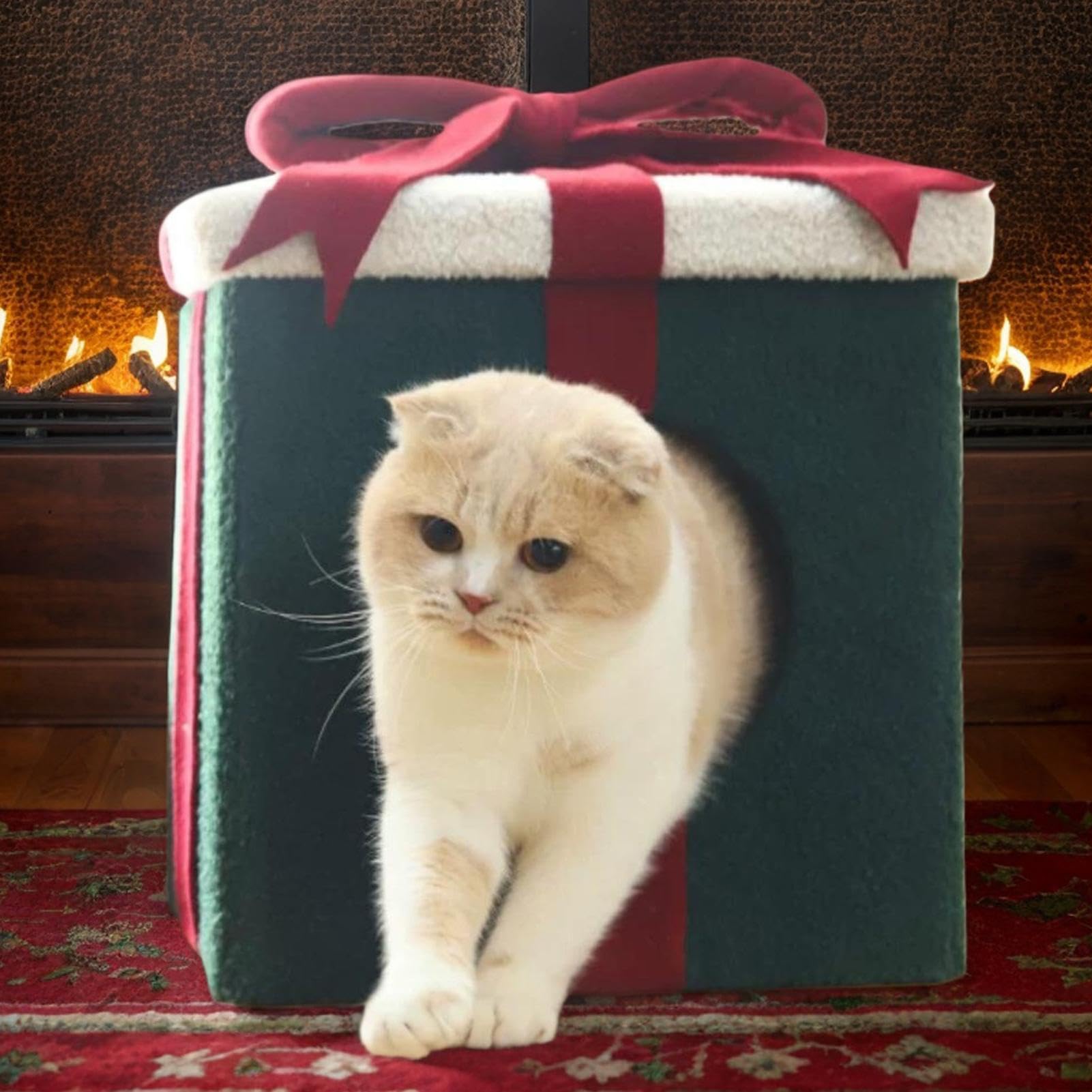 per gatti, case per gatti Casa per gatti chiusa | Confortevole cuccia pieghevole per gatti da interni, cuccia chiusa per gatti e cani a forma di scatola per il relax