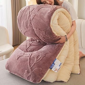 Winter Quilt,Breathable Warm Bed Comforter, Heavy Blankets for Winter Double Bed, Bedding Fleece Blanket for Home Bedroom 180x200cm 3.5kg